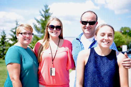 family on campus